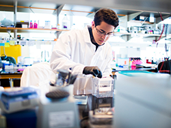 Photo of a student in a science lab