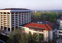 aerial view of the library