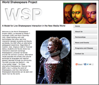 Website homepage for the World Shakespeare Project