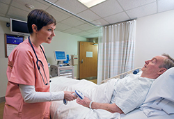 Photo of nurse scanning a patient's barcode ID