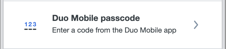 Duo Passcode Option